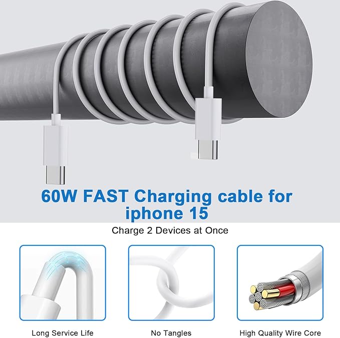 10FT iPhone 16e Fast Charger, iPad Pro/Air/Mini - Image 5