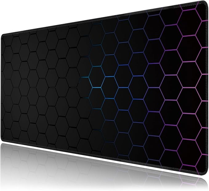 Hexagon Honeycomb Large Mouse Pad, Gaming Keyboard Desk Pad, Extended Mouse Mat by BAHDSISFA