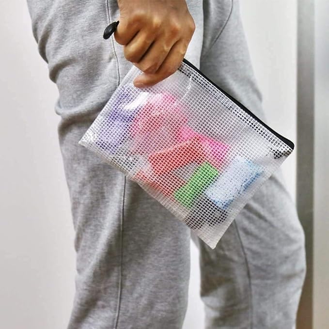 Oaimyy-24PCS-5 x 7"-Mesh Zipper Pouch, Plastic Zip File Folders Puzzle Bags - Image 6