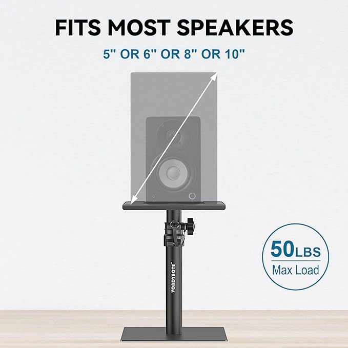 Set of 2 Desktop Studio Monitor Speaker Stands Bookshelf Speaker Stands - Image 3