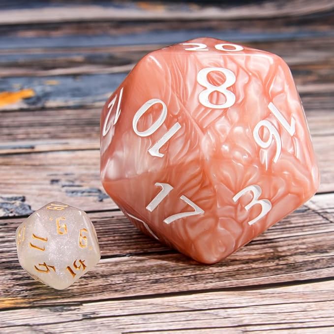 20 Sided DND Dice, D20 Giant Polyhedral Dice, 55mm Titan Large Pearl Color D20 - Image 3