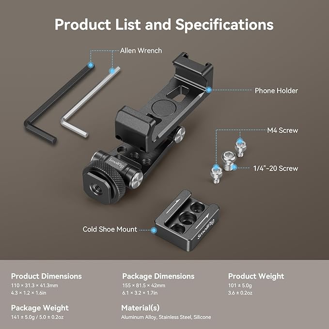 SmallRig Phone Support for DJI Stabilizers, Adjustment Phone Mount Adapter - Image 8