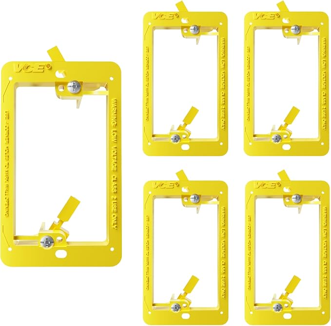 VCE Low Voltage Mounting Bracket Single Gang Wall Plate, Flush Low Voltage Box by VCE