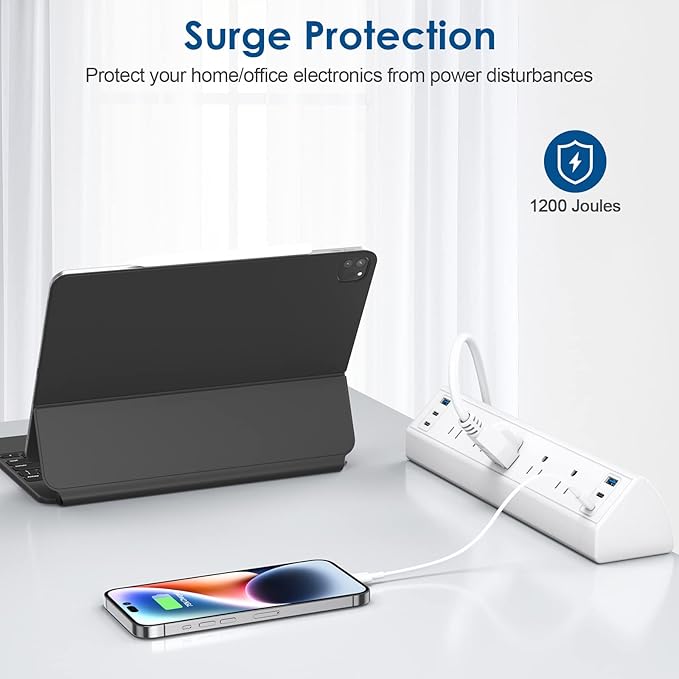 Desk Clamp Power Strip USB C, Under Desk Mount Power Station, 20W Fast Charging - Image 6