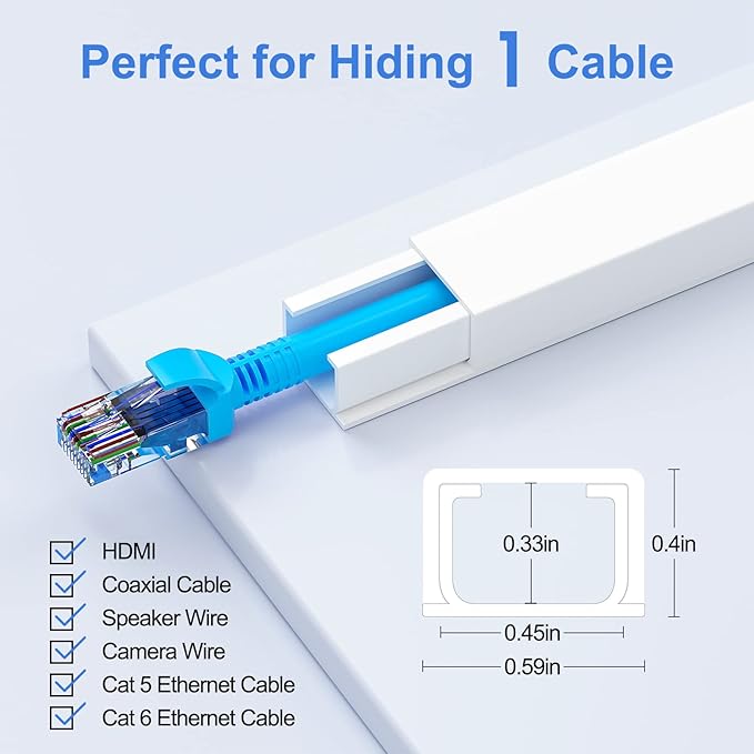 Yecaye Cord Hider, One-Cord Cable Concealer, Cord Covers - Image 2