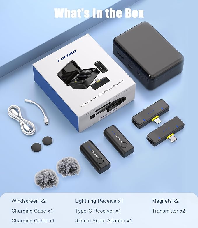 FULAIM X2 Wireless Lavalier Microphone - Image 8