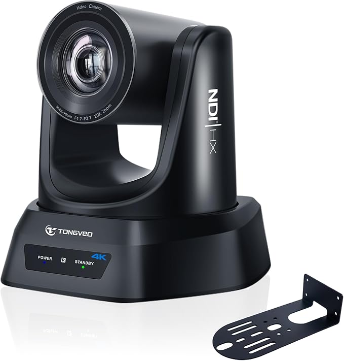 4K NDI PTZ Camera AI Auto-Tracking 20X Optical Zoom HDMI IP Live Streaming SDI by TONGVEO