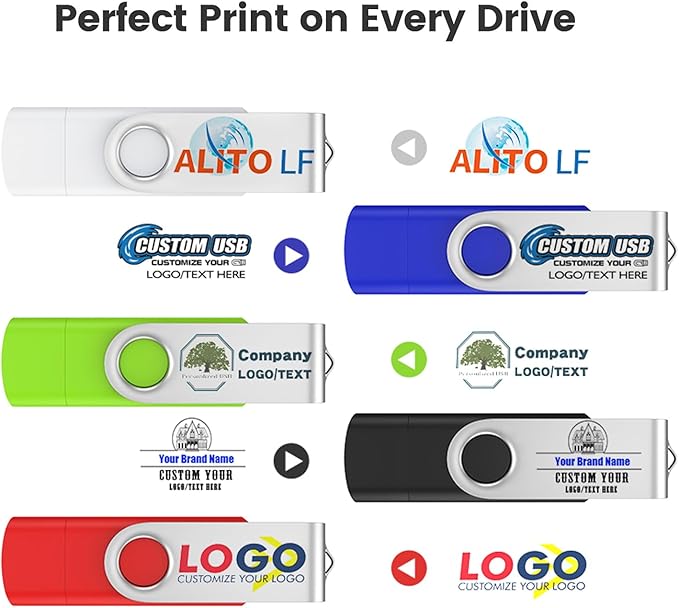 Customizable 32GB Flash Drive 10 Pack, ABLAZE Dual USB 2.0+ Type C Thumb Drives - Image 2