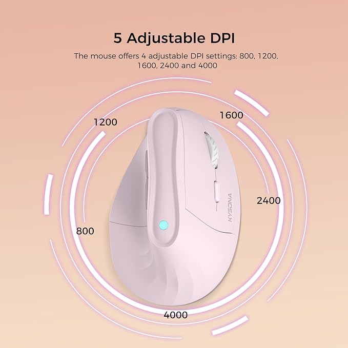 57° Ergonomic Wireless Tower Mouse, Vertical Quiet Ergo Mouse, 7 Buttons - Image 3