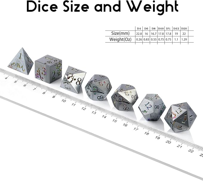 DNDND Rainbow Flower Metal Dice Set - Image 6