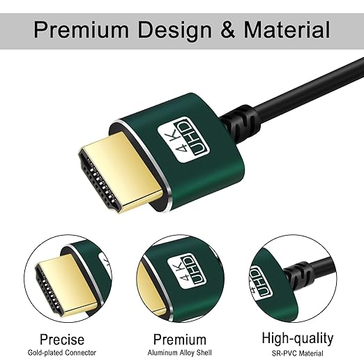 Slim HDMI Cable 30FT, Ultra Soft & Thin HDMI to HDMI Cord, Extreme Flexible & - Image 3