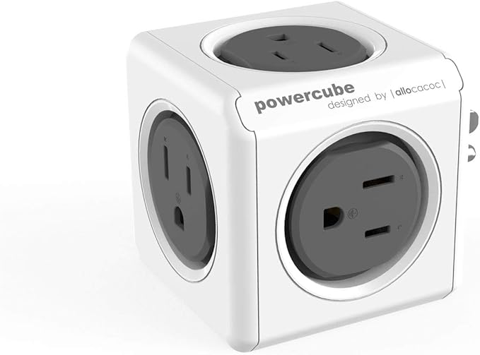Allocacoc PowerCube Original 5 outlets, Surge Protector Wall Plug Charger by Allocacoc