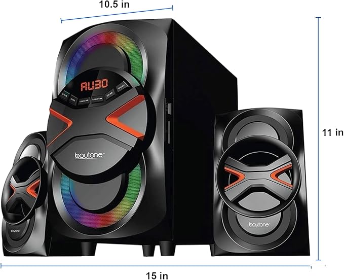 Boytone BT-326F, 2.1 Bluetooth Powerful Home Theater Speaker System, - Image 8