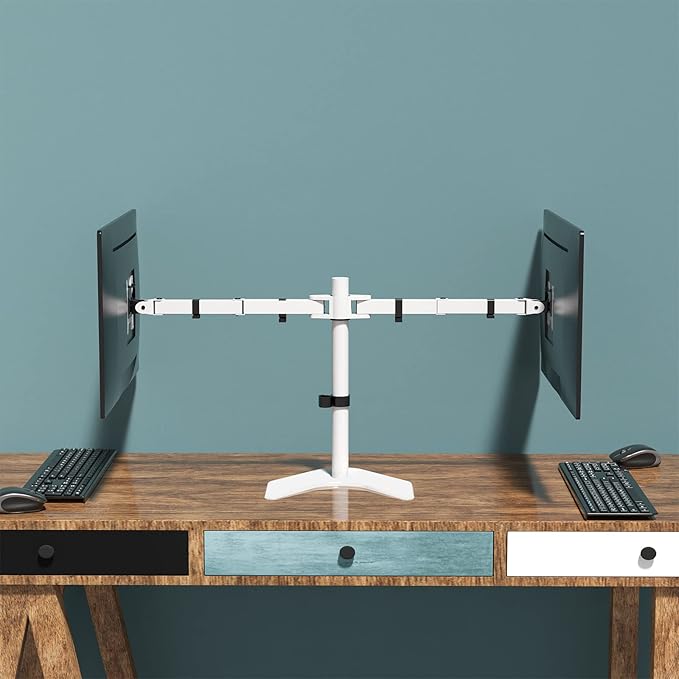WALI Dual Monitor Stand, Free Standing Desk Mount - Image 8