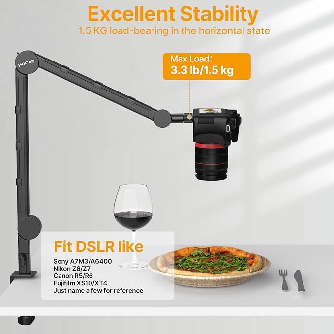 PICTRON VIJIM LS25 Camera Desk Mount, Flexible Overhead Webcam Stand - Image 4