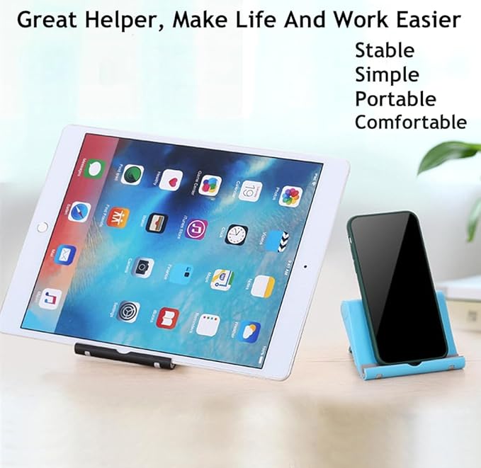 Cell Phone Stand for Desk Foldable Cell Phone Holder Desk Tablet Holder Mobile - Image 6