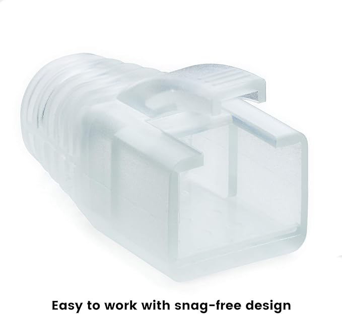 trueCABLE RJ45 Strain Relief Boots, 7.5mm Slip-On PVC Plug Cover, Transparent - Image 6