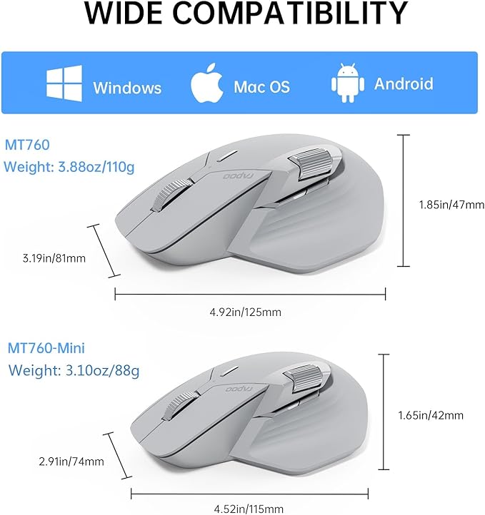 Rapoo MT760Mini Bluetooth Wireless Mouse - Image 8