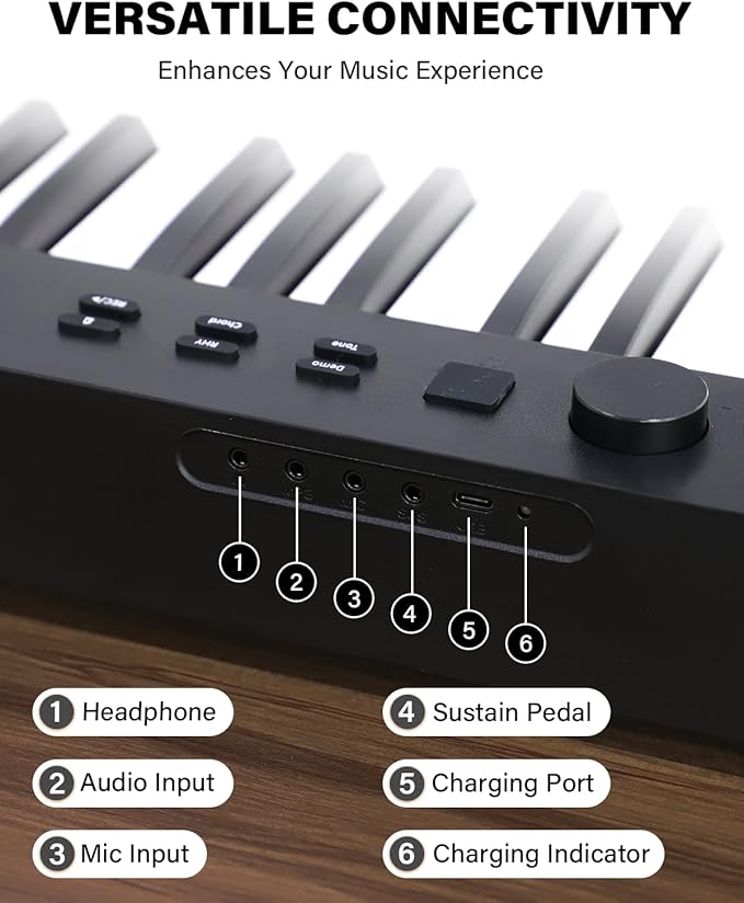 AiJoy 88-Key Piano Keyboard ASP-10F Electric Portable Folding Piano - Image 5
