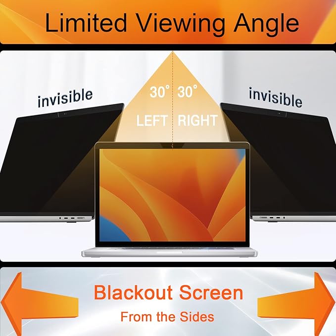 Magnetic Privacy Screen MacBook Air 13 Inch, Removable Anti Blue Light Glare - Image 4