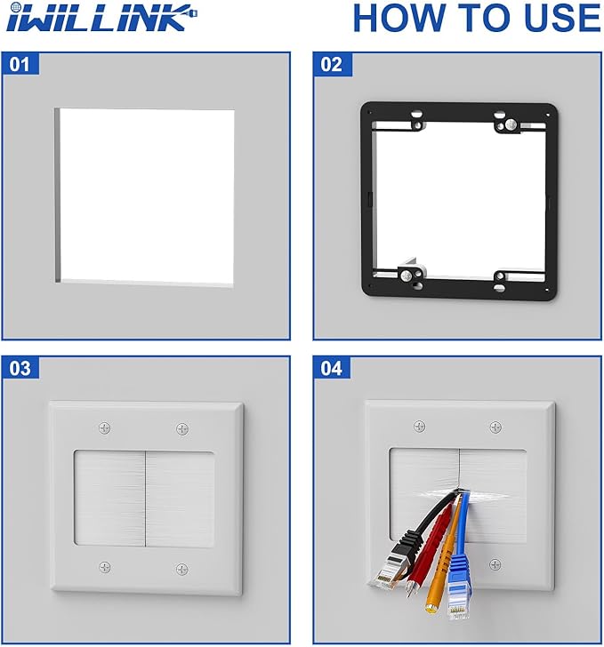 iwillink 2 Gang Brush Wall Plate - Image 7