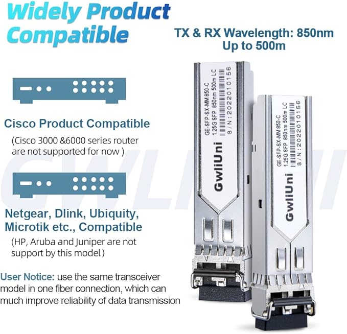 10Pcs 1.25G SFP Multi Mode Fiber Module Network Transceiver, SX MM 850nm 500m - Image 3