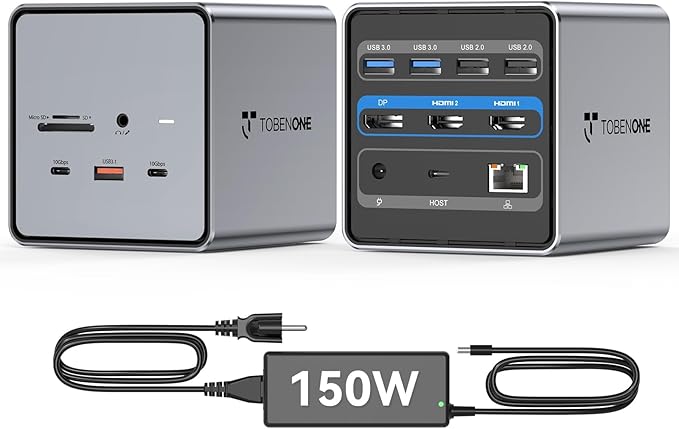 TobenONE USB C Docking Station Dual/Triple Monitors by TobenONE