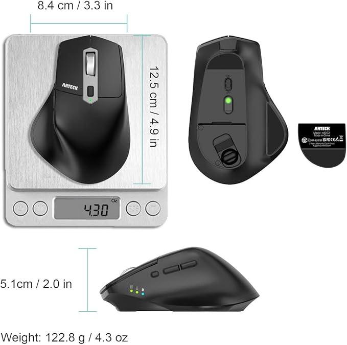 Arteck Multi-Device Wireless Bluetooth Mouse - Image 6