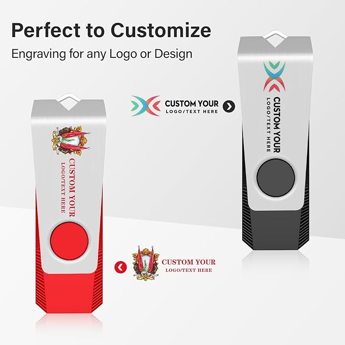 Customizable Flash Drives 256MB, Wooolken Personalized USB 2.0 Drive - Image 5