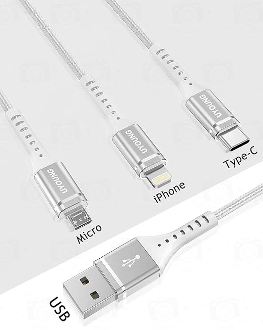 Short Multi Charging Cable 1FT 2Pack 3 in 1 Charger Cord Braided Universal - Image 8