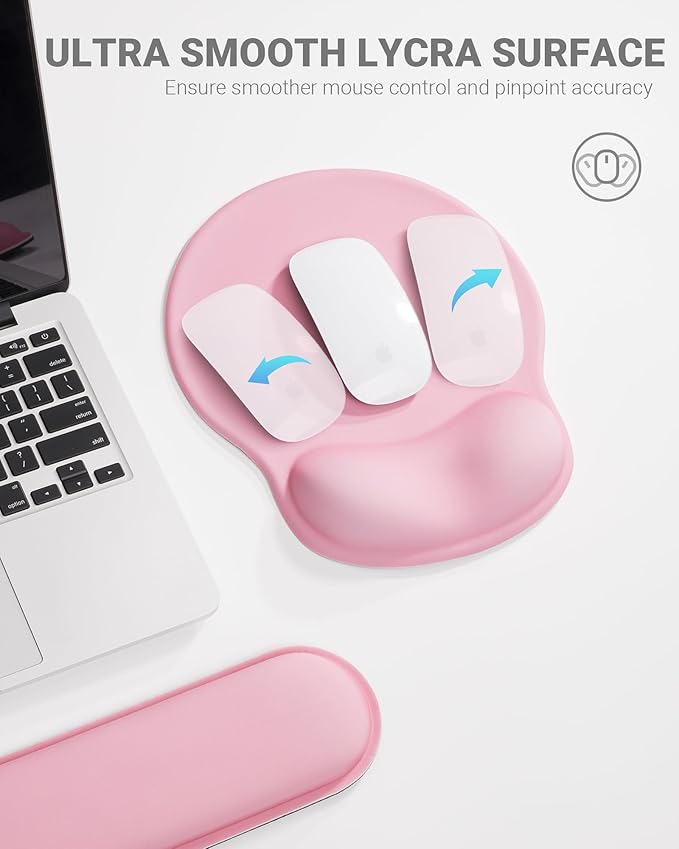 Ergonomic Mouse Pad Wrist Support Set, Memory Foam Keyboard Wrist Rest Set - Image 3