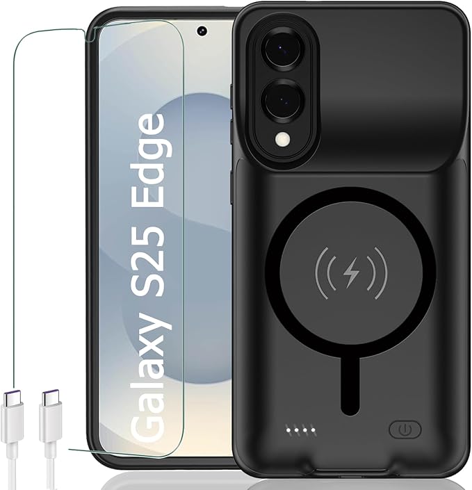 Battery Case for Galaxy S25 Edge, Upgraded 10000mAh Rechargeable Portable by KCKEBLM