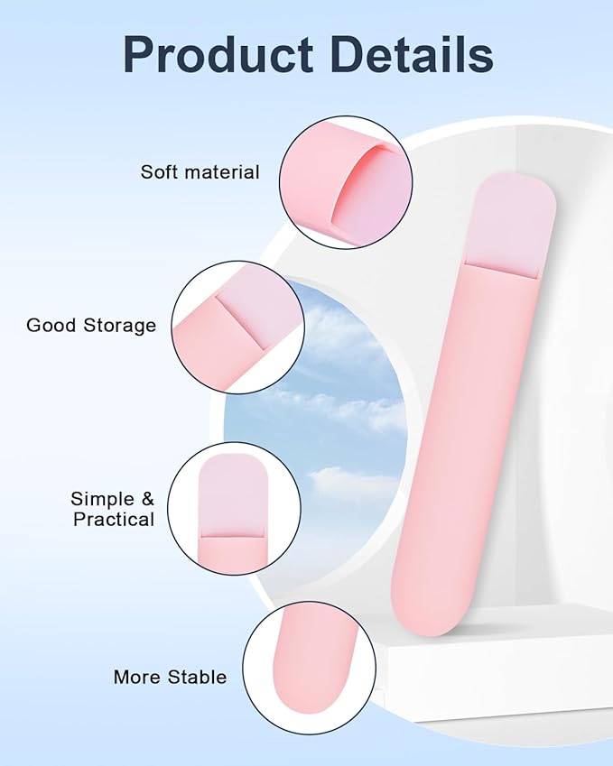eZAKKA Silicone Pencil Holder For Most Pens, 7.8 inch Self-Adhesive Stick To - Image 3