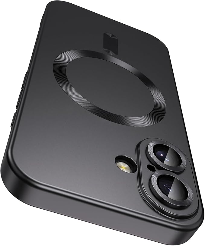 Magnetic for iPhone 16 Plus Case Slim Soft Silicone Bumper Shockproof Metallic by LEKEVO
