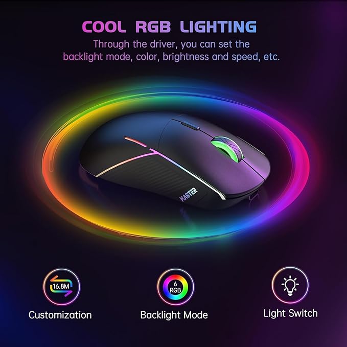 FFJ Wireless Gaming Mouse, 24000 DPI, Tri-Mode 2.4G/USB-C/Bluetooth 5.3 Gaming - Image 6