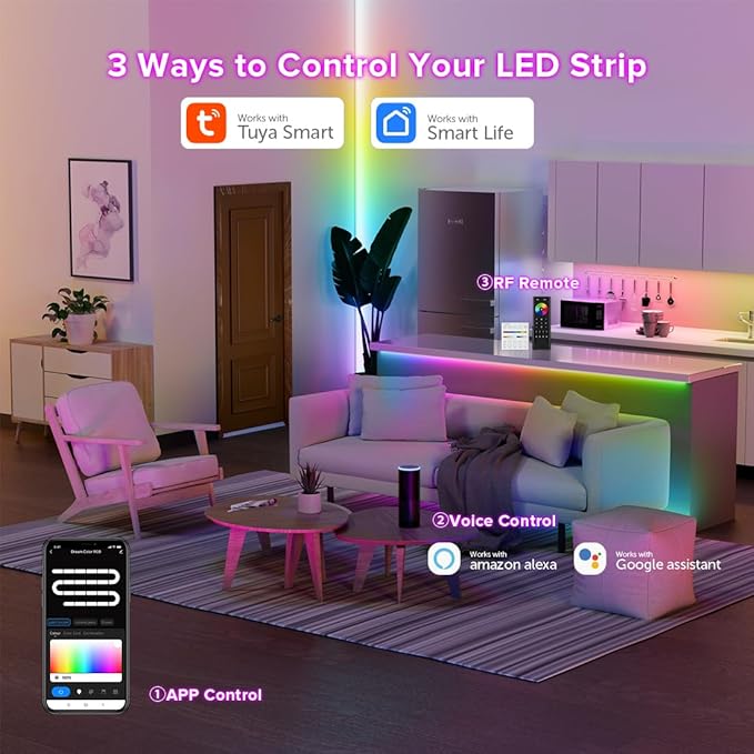 2.4G WiFi SPI RGB Controller DR03W & RC03RF RF Remote Set, Control by Smart - Image 5
