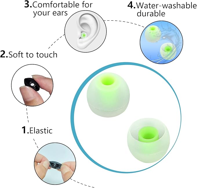 Earbud Tips Ear Bud Tips Soft Anti Slip Washable and Reusable Silicone - Image 5