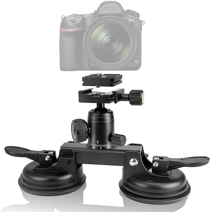 Professional Heavy Duty DSLR Mirorrless Camera Suction Cup Car Mount Camcorder by Fantaseal