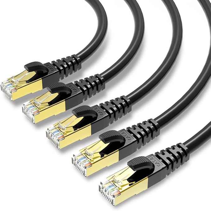 CAT 8 Ethernet Cable Shielded SFTP Internet Network Patch Cord, Heavy Duty High by KASIMO