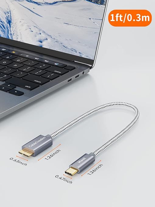 CableCreation 1FT USB C to Micro B Cable, 10Gbps Speed External Hard Drive - Image 7