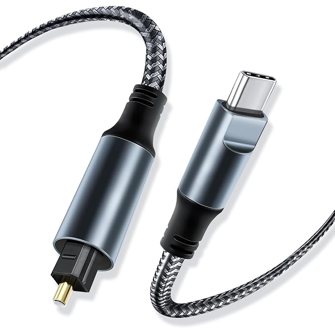 Kumiho Braided USB C to Optical Audio Cable 3Ft USB C to Toslink Optical Cable by Unknown
