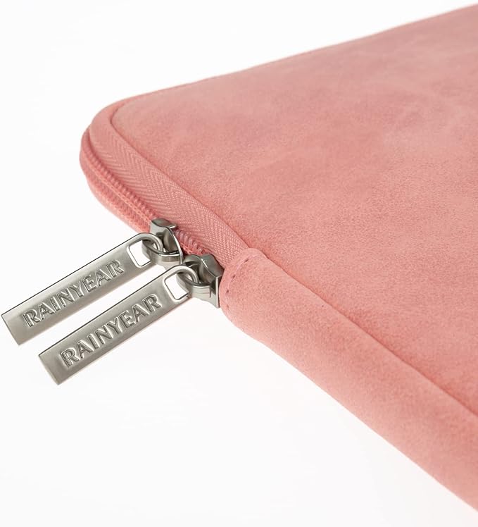 RAINYEAR 16 Inch Laptop Sleeve PU Suede Leather Case Protective Padded Zipper - Image 5