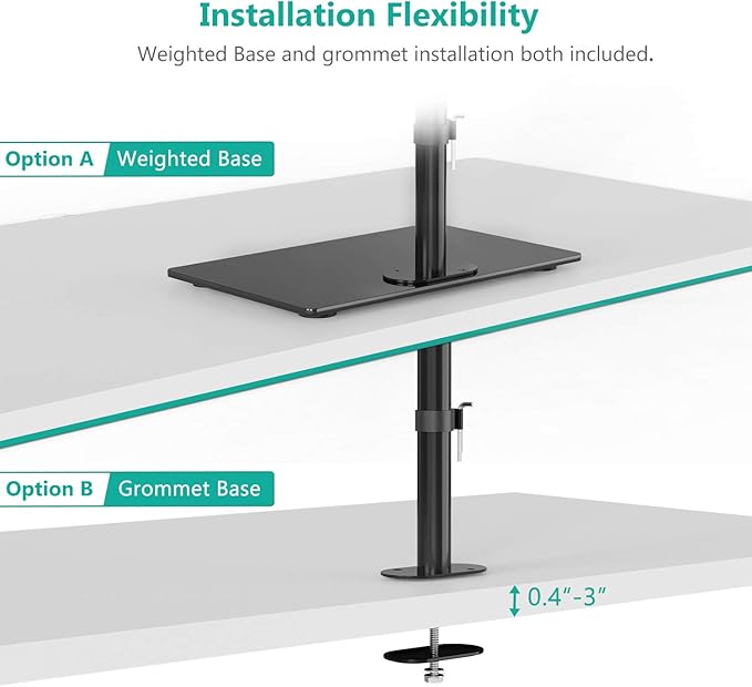 WALI Free Standing Dual Monitor Stand, Height Adjustable Monitor Mount - Image 7