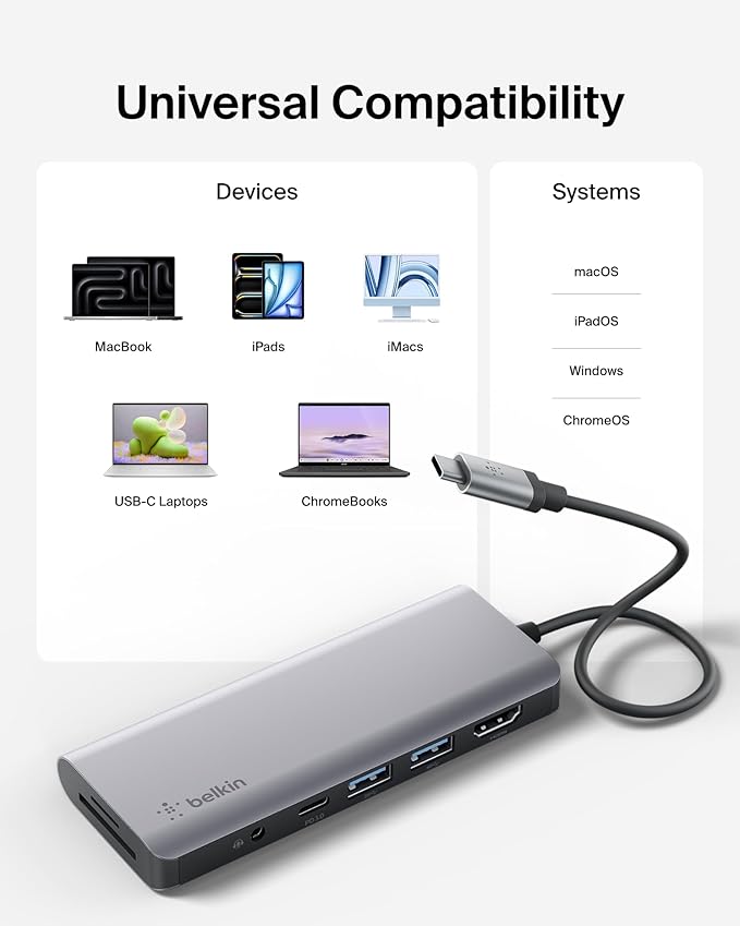 Belkin USB-C Hub, 7-in-1 MultiPort Docking Station - Image 7