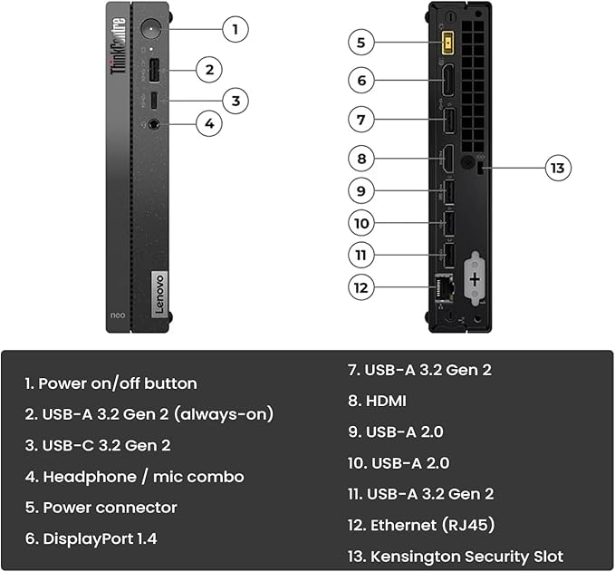 Lenovo ThinkCentre neo 50q Gen 4 Business MFF Desktop, 13th Gen Intel Core - Image 3
