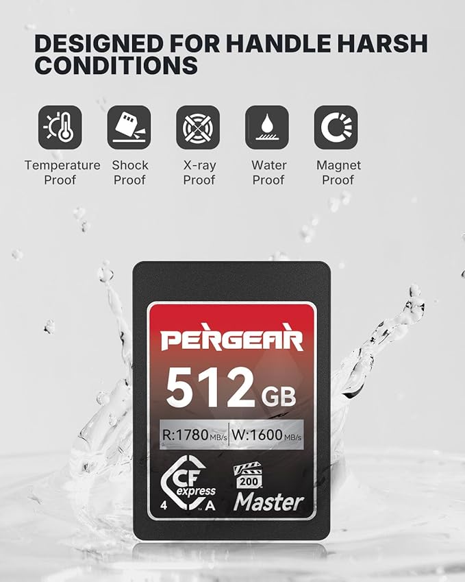 Pergear 512GB CFexpress 4.0 Type A Memory Card, 8K 30P Record, Compatible - Image 3