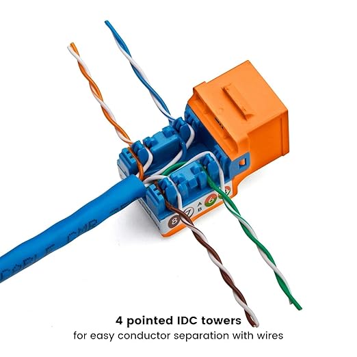 trueCABLE Cat5e Keystone Jack, Unshielded, 90 Degree Punch-Down, PoE++ 100W - Image 4