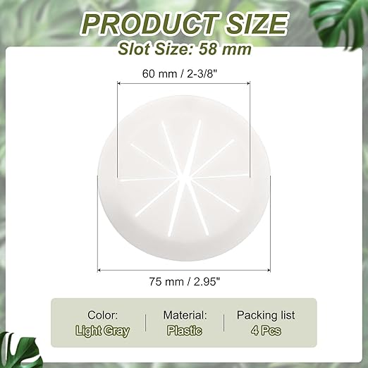 PATIKIL Desk Grommet 2-3/8", Light Gray - Image 2