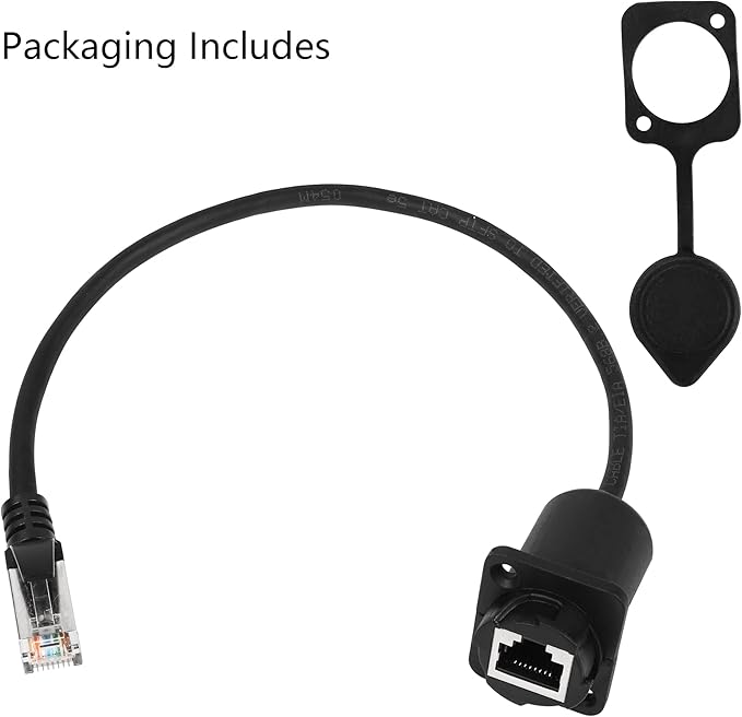 CERRXIAN 35cm RJ45 Male to Female Cat5 5e 6 Waterproof Panel Mount LAN Network - Image 7