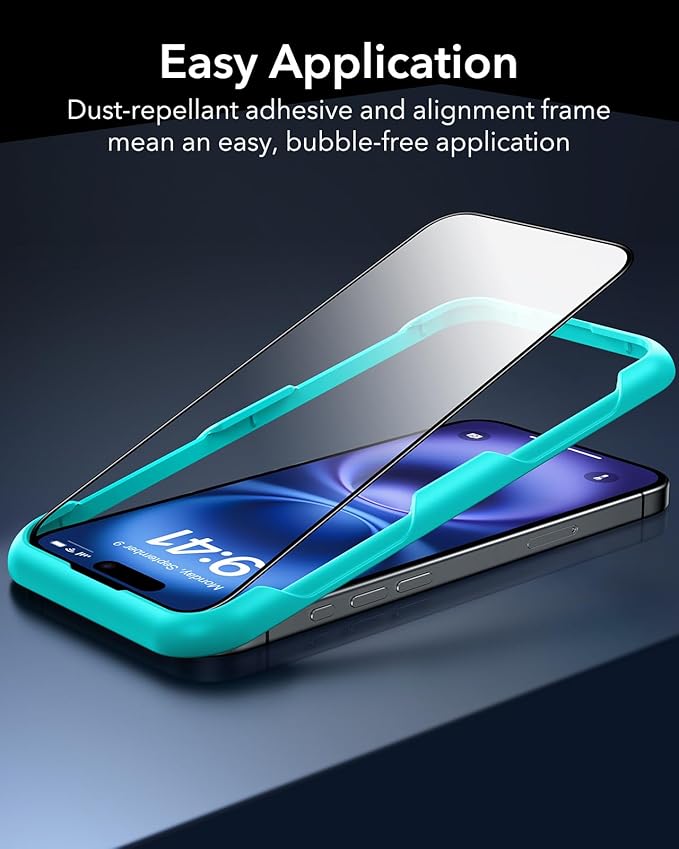ESR 3 Pack for iPhone 16 / iPhone 15 Screen Protector, Full Coverage Tempered - Image 3